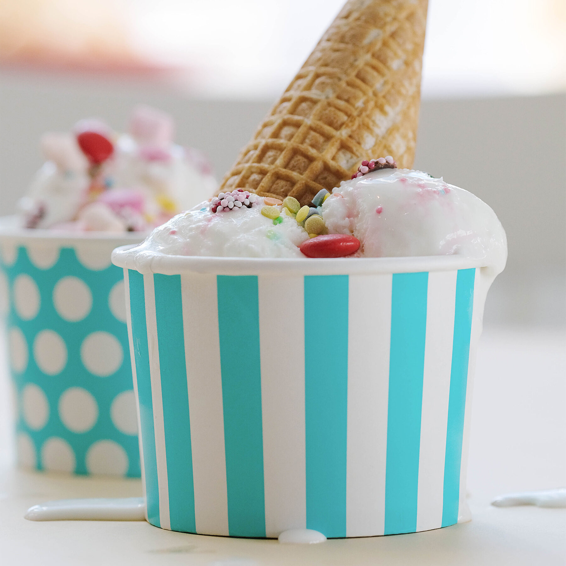 Delicious ice cream on the table